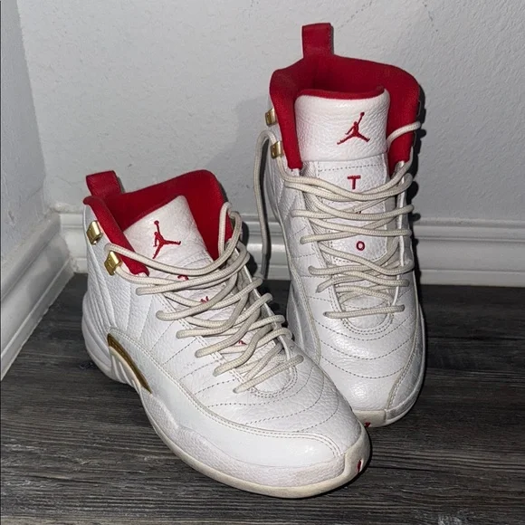Air Jordan White and Red Sneakers - Picture 1 of 3